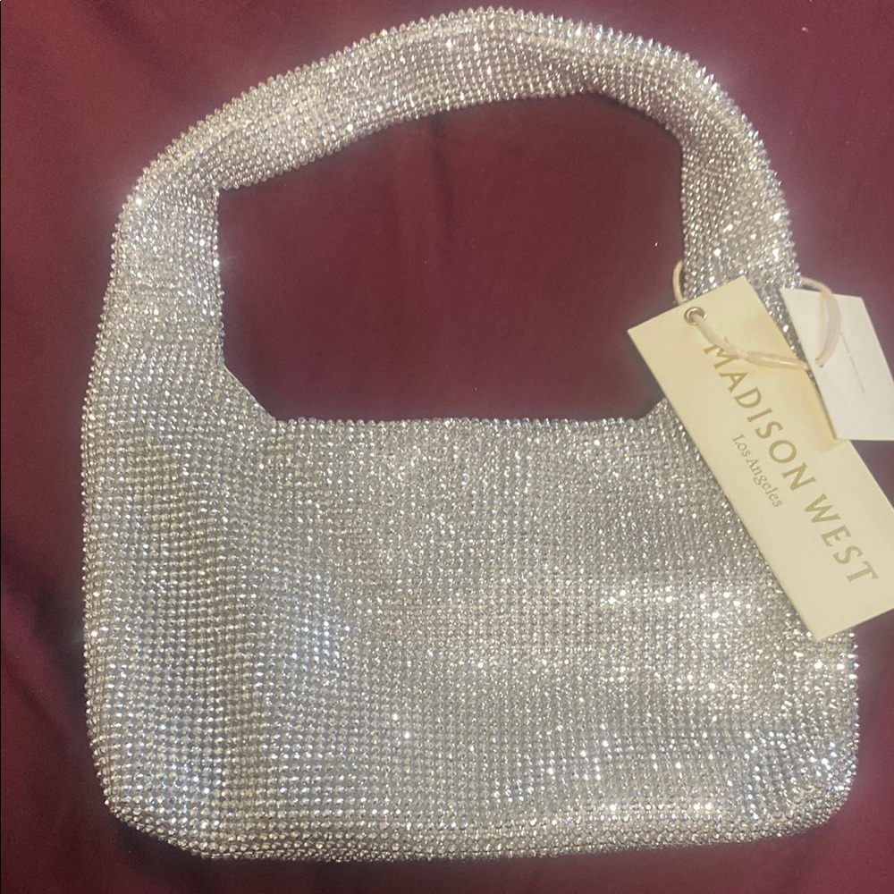 Madison West Silver Rhinestone Bag